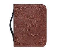 Dajingkj Bible Cover With Zipper Large Leather Personalized Bible Bag Women Men Bag Bible Book Church Handbags, brown, XX-Large