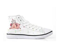 Dajingkj Canvas Trainers Women's Men's Trainers for Couples, Girls and Boys, High Plus Sizes Canvas Shoes, Cute Pig, 35 EU