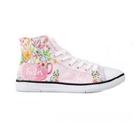 Dajingkj Canvas Trainers Women's Men's Trainers for Couples Girls and Boys High Plus Sizes Canvas Shoes, Cute rabbit, 9.5 UK