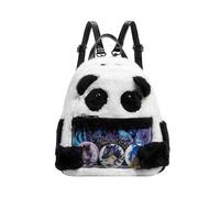 Dajingkj Ita Bag Plush Backpack with Transparent Pin Display Window, Japanese Style, Anime Merchandise Bag, The Cute Panda, Klein (ca. 25 X 20 X 10 Cm), Casual