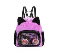 Dajingkj Ita Bag Plush Backpack with Transparent Pin Display Window, Japanese Style, Anime Merchandise Bag, pink, Klein (ca. 25 X 20 X 10 Cm), Casual
