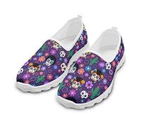 Dajingkj Mesh Trainers & Sports Shoes for Women Summer Breathable Road Running Shoes Non-Slip Trainer Lightweight Mesh Trainers, Flowers and Skulls, 6 UK