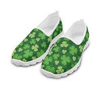 Dajingkj Mesh Trainers & Sports Shoes for Women Summer Breathable Road Running Shoes Non-Slip Trainer Lightweight Mesh Trainers, Green Leaves, 5 UK
