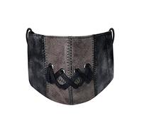 Dajingkj Steam Punk Leather Face Mask Motorcycle Biker Balaclavas for Men Women With Filter Pocket Washable Reusable Anti-Dust Outdoor Sports Mask for Halloween Cosplay Party Props
