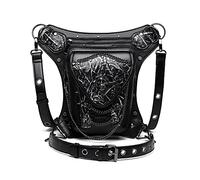 Dajingkj Steampunk Skull Waist Bag Motorcycle Leg Bag Messenger Bag Gothic Travel Bag Leg Hip Holster Purse for Women Men (black101)