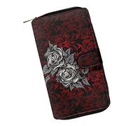 Dajingkj Women's Large Capacity Travel Organiser Wallets Long Multifunctional Card Holder Zipper Coin Purses, Gothic Rose, 19 cm x 11 cm x 3.3 cm, Casual