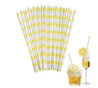 DAJISI 100 PCS Straws Drinking Paper, Paper Straws Drinking Printed with Lemon Drinking Straws Bubble Tea Straws Milkshake Straws Smoothie Straws for Anniversaries, Cocktail Party and Party