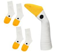 DAJISI 2 Pairs Goose Socks, Funny Goose Head Socks, Funny Novelty Goose Sock Puppets Casual Cotton Socks for Men Women Boys Girls Costume Party