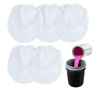 DAJISI 5pcs 1 Gallon Paint Strainer Bag White Fine Mesh Elastic Opening Filter Bags for Paint Gardening Hydroponics