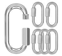 DAJISI 6Pcs Heavy Duty Clips Chain Connector Quick Links Quick Chain Links D Shape Locking Quick Link Chain Connector Carabiner Chain Connectors for Outdoor Hiking Camping Swing Hammock