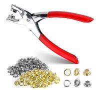 DAJISI 801PCS Grommet Tools Kit, 1/4 inch 400PCS Eyelets, 400PCS Washer, Portable Manual Grommet Eyelet Pliers, Grommet Hole Punch Tools for Leather, Fabric, Tarps, DIY Craft (Gold & Silver)
