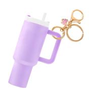 DAJISI Mini Cup Key Rings, Silicone Cup Keychains for Stanley Cup Cute Keyring with Butterfly Charms Cute Keychains Mini Cup Keychain Accessories for Women Girls School Bag Backpacks（Purple）