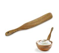 DAJISI Skinny Wooden Spurtle for Sourdough Starter Wood Skinny Spurtle High Moist Resistance Teak Spurtle Spatula Stirring Spatula for Dough Whisking Mixing Jar Scraping Reaching Bottom