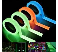 DAJMAIEZ 4 Rolls Fluorescent Tapes, 10mm x 5m Glow in The Dark Tape