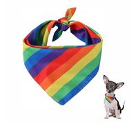 DAJUXIN Rainbow Dog Bandanas Breathable Triangle Scarfs for Small Medium Pet Cat Dog Costume Accessories, Cotton, Multicolour, 65 x 48 cm