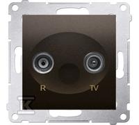 Simon 54 DAK.01/46 Antenna Socket R/TV End Separated Brown