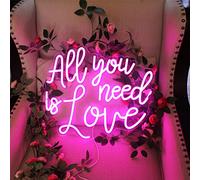 DAKABUKA All you need is love Pink Neon Sign for Wedding LED Neon Light sign Bedroom Bithday Party Bachelorette Engagement Home Wall Christmas Decorations