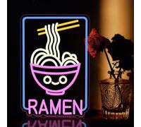 DAKABUKA Cat Ramen Neon Sign Food Noodle LED Neon Lights for Wall Decor Window Dimmable Ramen Light up Signs for Restaurant Ramen Shop Home Bar Kitchen Dinning Hall
