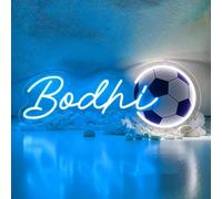 DAKABUKA Custom Soccer Neon Sign Personalized Name Ball LED Signs Football Neon Lights for Bedroom, Game Room, Playroom, Man Cave Wall Decor Birthday Gifts for Teens Kids Boys Sportsman