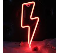 DAKABUKA Lightning Bolt Neon Signs Bolt Night Lights For Wall Decor USB or Battery Powered For Bedroom Kids Room Living Room Bar Christmas(Red)