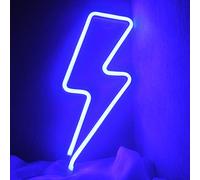 DAKABUKA Lightning Bolt Neon Signs Bolt Night Lights For Wall Decor USB or Battery Powered For Bedroom Kids Room Living Room Bar Christmas(Blue)