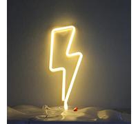 DAKABUKA Lightning Bolt Neon Signs Bolt Night Lights For Wall Decor USB or Battery Powered For Bedroom Kids Room Living Room Bar Christmas(Warm White)
