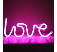DAKABUKA Love LED Neon Signs USB or Battery Powered Love Night Light for Valentine'Day Decoration,Christmas,birthday,girls' Bedroom,Living Room(Pink)
