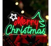 DAKABUKA Merry Christmas Neon Sign Christmas LED Signs Dimmable Neon Light Signs Wall Decor Merry Christmas Light Up Sign for Xmas Party Neon Wall Signs Decor Gifts