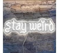 DAKABUKA Stay Weird Neon Sign White Neon Signs for Wall Decor Neon Light Sign with USB Neon Lights LED Neon Sign for Bedroom Living Room Study Room LED Signs for Wall Decor Birthday Teen Gift