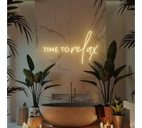DAKABUKA TIME To relax Warm White Led Neon Lights for Wedding Event Wall Decor Party Salon Bar Business Logo Beauty Salon Massage Parlor High-End Restaurant