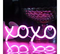 DAKABUKA XOXO Pink LED neon light sign Night Lights For Wall Decor Light Up Signs For Birthday Gift Kids' Bedroom Party Hotel Restaurant Bar (USB Battery Powered)