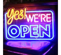DAKABUKA Yes We are Open Neon Sign for Business Dimmable Led Open Neon Light USB Powered Light Up Open Signs for Business Shop Coffee Hotel Restaurant Bar Decor(16.53 * 11.02inch