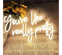 DAKABUKA You Are Like Really Pretty Neon Sign Warm White Room Decor LED Neon Signs Wall Decor For Bedroom Bachelorette Party Teen Girls Room With Dimmable Switch USB Power(16.9 * 10.6inches)