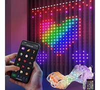 DaKango Smart Curtain Lights, 400 LEDs Colour Changing Curtain Light USB Remote App Control Music Sync LED Lights DIY Window Lights for Bedroom Christmas Decorations (1 x 1 m)