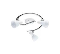 DAKAR Chrome LED 3 Bulb Ceiling Spotlight | Satin Glass | Modern Indoor Light