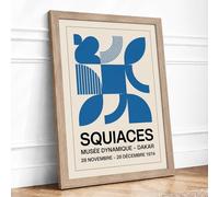 Dakar Museum Exhibition Poster Retro Framed Wall Art Print A1 (84.1×59.4cm) Oak, Wall Decor for Living Room, Bedroom, Office & Home, Ready to Hang, Art Gift