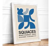 Dakar Museum Exhibition Poster Retro Framed Wall Art Print A3 (42×29.7cm) White, Wall Decor for Living Room, Bedroom, Office & Home, Ready to Hang, Art Gift