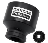 DAKCOS 1/2" Drive 34mm Socket 12 Ponit Impact Wrench Socket Drive Shaft Tool Power Socket, CR-MO Socket