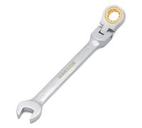 DAKCOS 11mm Flexible Head Spanner Dual Heads Ratchet Combination Wrench Spanner Chrome Vanadium Steel