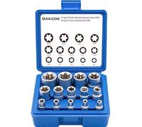 DAKCOS 14pcs Female E-Torx Star Socket Set, 1/4"-3/8"-1/2" Sockets E4-E24