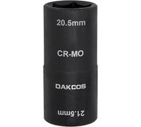 DAKCOS 20.5 x 21.5 mm Impact Wrench Nuts, 1/2 Inch Double Head Power Socket Wrench for Wheel Nut, CR-MO