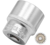 DAKCOS 32mm Spline Socket 1/2" Drive Multi-Tooth 12 Ponit Socket Spanner,CR-V, Mat Chrome Finis