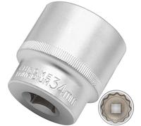 DAKCOS 34mm Spline Socket 1/2" Drive Multi-Tooth 12 Ponit Socket Spanner,CR-V, Mat Chrome Finis