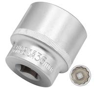DAKCOS 36mm Spline Socket 1/2" Drive Multi-Tooth 12 Ponit Socket Spanner,CR-V, Mat Chrome Finis