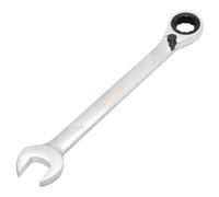 DAKCOS Fixed Head Reversible Ratchet Spanner 15mm Ratcheting Combination Wrench Chrome Vanadium Steel