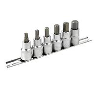 DAKCOS Hex Bit Socket Set 1/2" Drive 6 Pieces Allen Key Sockets Set Metric 6mm - 14mm S2 Alloy Steel Bit and CR-V