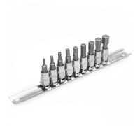 DAKCOS Hex Bit Socket Set 1/4" Drive 9 Pieces Allen Key Socket Set SAE Imperial 3/32"-3/8" S2 Alloy Steel Bit and CR-V Drive Sockets