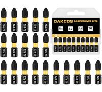 DAKCOS PH2 Torx Bit, Impact Driver Bits, 1/4" Screwdriver Bit Sets, 20PCS Premium S2 Alloy Steel Bits, 25mm Long