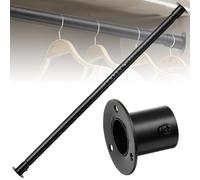 DAKEPOLE Extendable Clothes Rail, 40-210 cm, Black, Matte Black, Stainless Steel, Tension Mounted, 100 Kilograms Weight Capacity