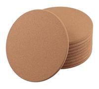 DAKFOOK 10 Pack Cork Placemats, Heat Resistant Round Cork Coasters, Multi Use Corks Mats for Table, Plants, Pots 19 x 1Cm